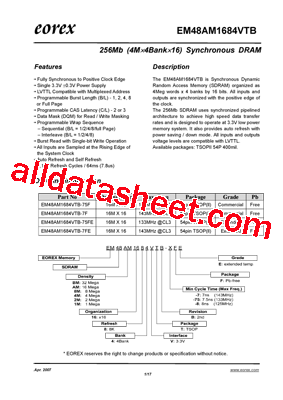 EM48AM1684VTB-7F型号图片