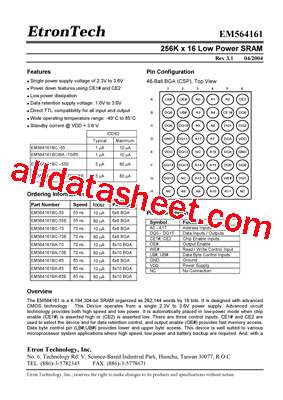 EM564161BC-55E型号图片