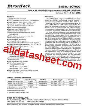 EM68C16CWQG-25IH型号图片