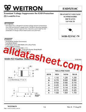 ESD5Z5.0C型号图片
