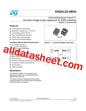 ESDALC5-4BN4型号图片