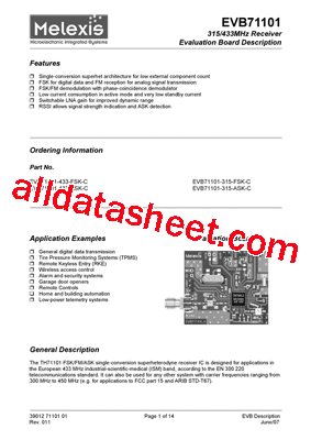 EVB71101-433-FSK-A型号图片