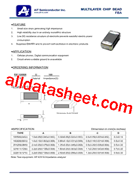 FBA100505U100型号图片