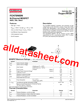 FCH76N60N型号图片