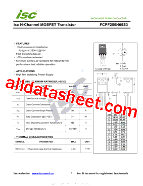 FCPF250N65S3型号图片