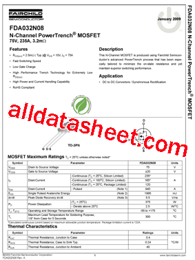 FDA032N08型号图片