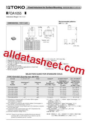 FDA1055-1R5M型号图片