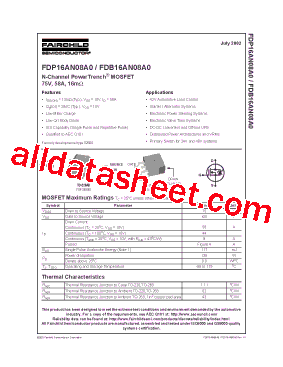 FDB16AN08A0型号图片