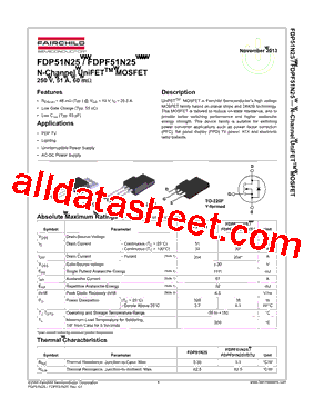 FDPF51N25YDTU型号图片