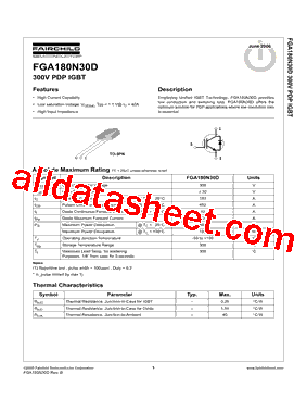 FGA180N30DTU型号图片