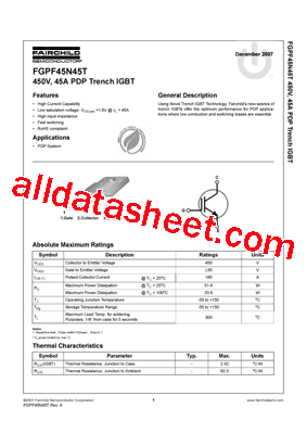 FGFP45N45TTU型号图片