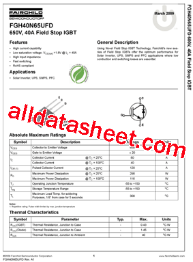 FGH40N65UFDTU型号图片