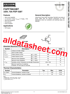 FGPF70N33BT型号图片