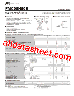 FMC05N50E型号图片