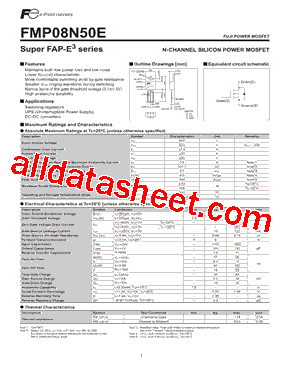 FMP08N50E型号图片