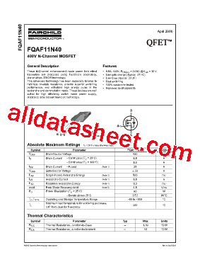 FQAF11N40型号图片