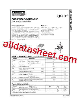 FQB13N50C型号图片