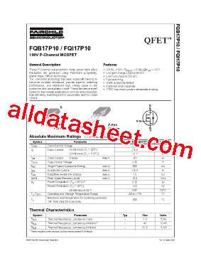 FQB17P10型号图片