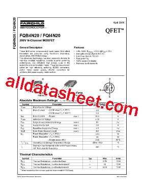 FQB4N20型号图片