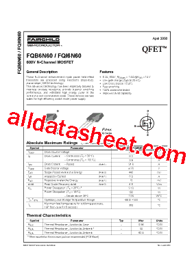 FQB6N60型号图片