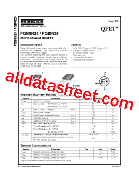 FQB8N25型号图片