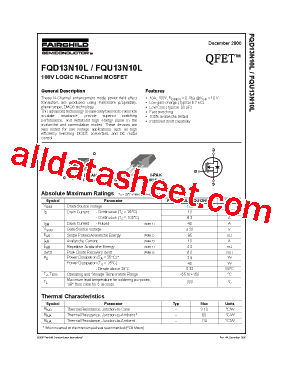 FQD13N10LTM型号图片