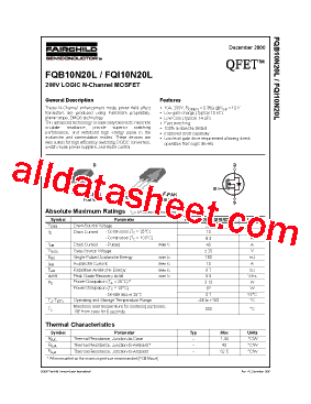 FQI10N20L型号图片