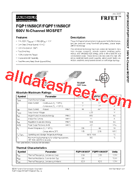 FQP11N50CF型号图片