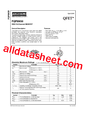 FQP6N50型号图片