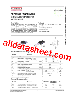 FQP6N80C型号图片