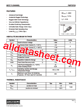 FQPF3P20型号图片