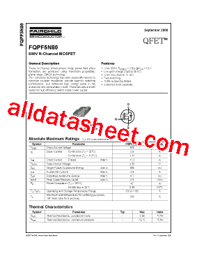 FQPF5N80型号图片