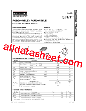 FQU20N06LE型号图片