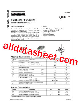 FQU6N25型号图片