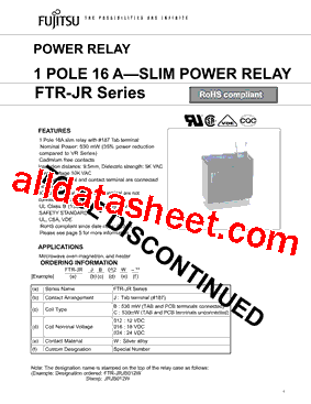 FTR-JRJB018W型号图片