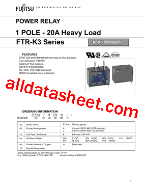 FTR-K3JB005W型号图片