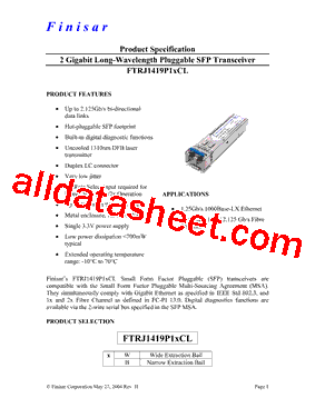 FTRJ1419P1BCL型号图片