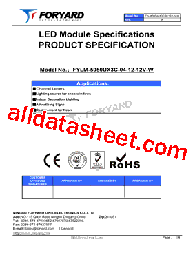 FYLM-5050UX3C-04-12-12V-W型号图片