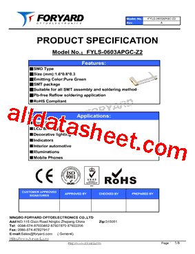 FYLS-0603APGC-Z2型号图片