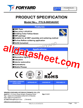 FYLS-0603AUGC型号图片