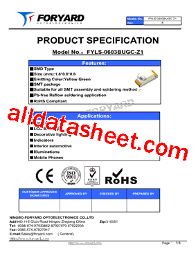 FYLS-0603BUGC-Z1型号图片