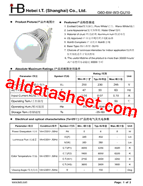 G60-6W-W3-GU10型号图片