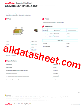 GCM1885C1H180JA16D型号图片