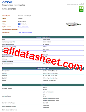 GEN10-240-1P230型号图片