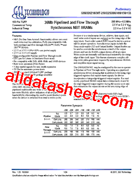 GS8320Z18T-166T型号图片