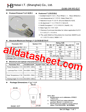 GU60-3W-W3-E27型号图片