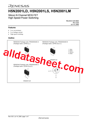 H5N2001LSTL-E型号图片