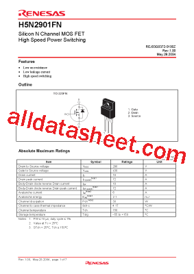 H5N2901FN型号图片