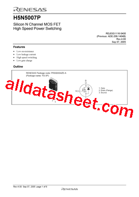 H5N5007P型号图片