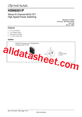 H5N6001P型号图片